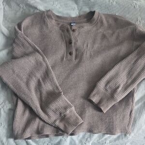 Brown Waffle Knit
